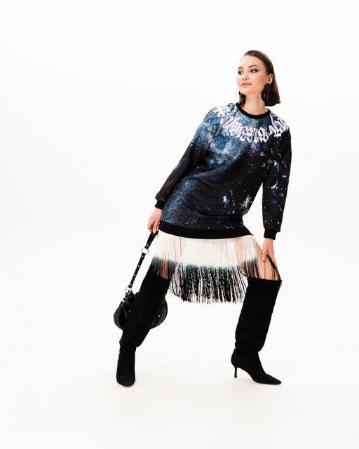 Платье-свитшот с бахромой PSB001 - Sahar art lab фото 6