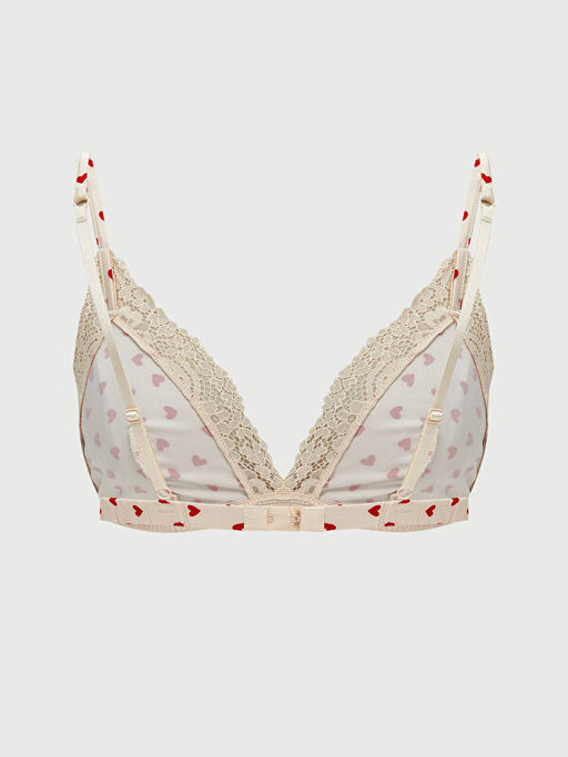 Balensiz Dolgusuz Bask?l? Saten Fantezi Bralet