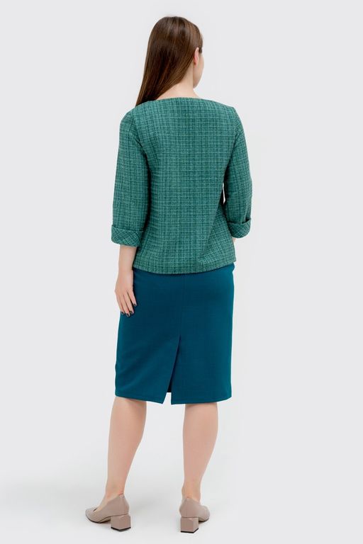 Жакет прямой зеленый - Odis фото 7