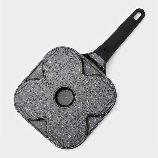 Сковорода-оладница Доляна Petit, 18×18 см, литой алюминий, индукция, чёрная