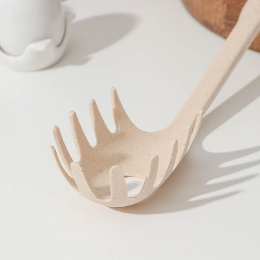 Ложка для спагетти Доляна Беж, 28 см, цвет бежевый  фото 3