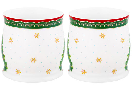 Набор 2 кружек 300 мл 11,5*8,5*8,5 см Новогодняя елка зеленый узор, NEW BONE CHINA - Elan gallery фото 9