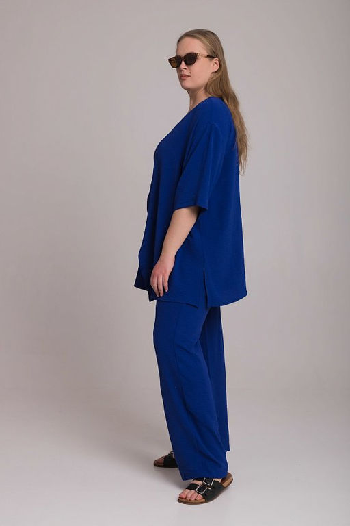 Костюм туника и брюки М325152в васильковый - Елена фото 2