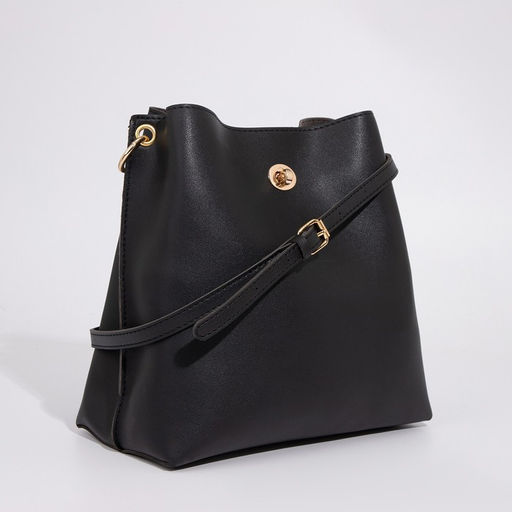 Сумка женская на застёжке, чёрная