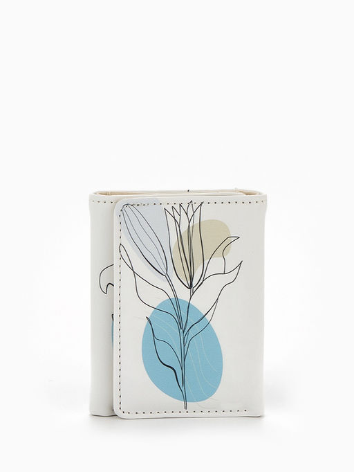 Кошелёк женский на кнопке, 10.5?2.5?8.5 см, с цветочным принтом, разноцветный