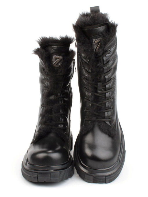 04-YPM5822A BLACK Ботинки зимние женские (натуральная кожа, натуральный мех) - Фабричный китай фото 8
