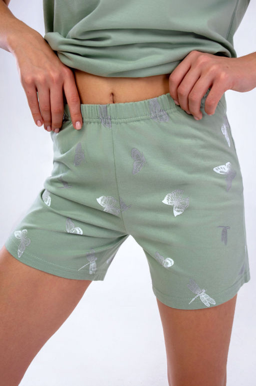 Арт. 9157 Пижама с шортами 42-50 (5 шт) Цвет:полынь - Калинка фото 3