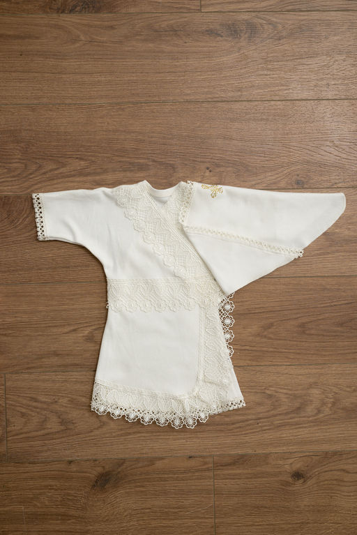 Набор крестильный из интерлока жемчуг - Амадэль фото 3