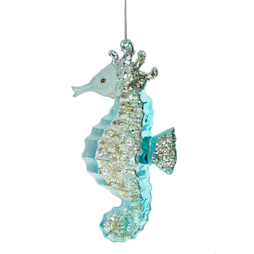 Украшение новогоднее "Морской конек", L7 W4 H13,5 см, 2в.