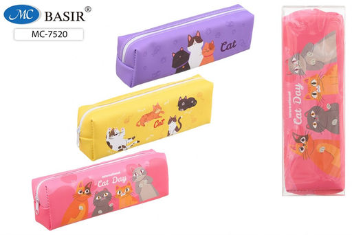 Пенал мягкий Basir "Кошки", 190*60*40мм (MC-7520) ПВХ