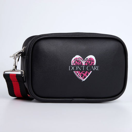 Сумка детская Don't care, иск. кожа, на ремешке, черная, 18х11х6 см - NAZAMOK KIDS фото 2