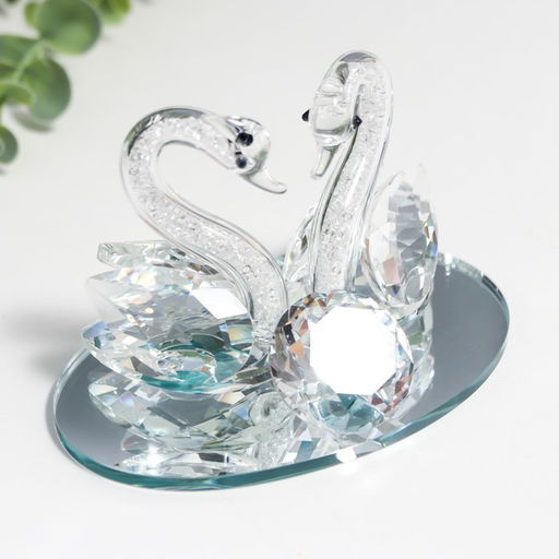 Фигурка стекло «Лебеди со стразой», 11×7×7 см