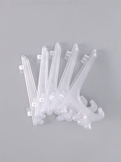 Цена за 2 шт. Подставка для тарелки декоративной d=13-16 см, пластик, 12.5 см, прозрачная, набор 5 шт.