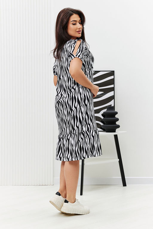 Платье Натали 83704 с воланом хлопок разноцветная фото 6