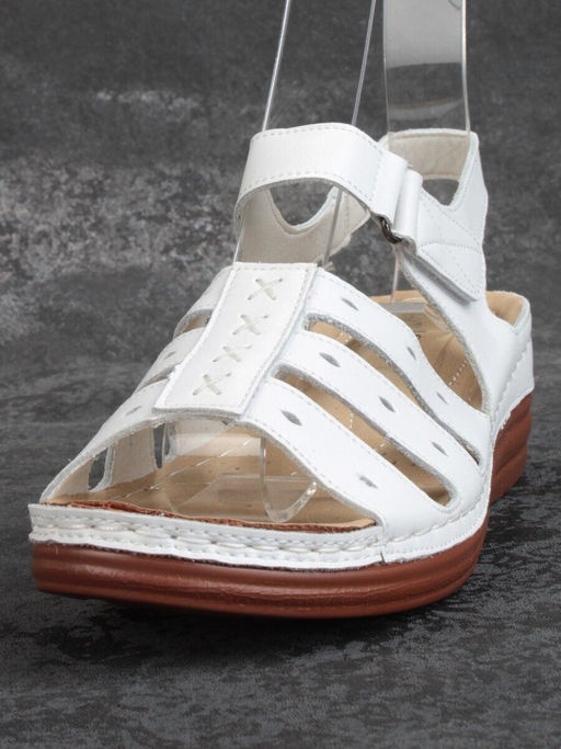 06-PEI02-1 WHITE Туфли летние женские (натуральная кожа) - No name фото 3