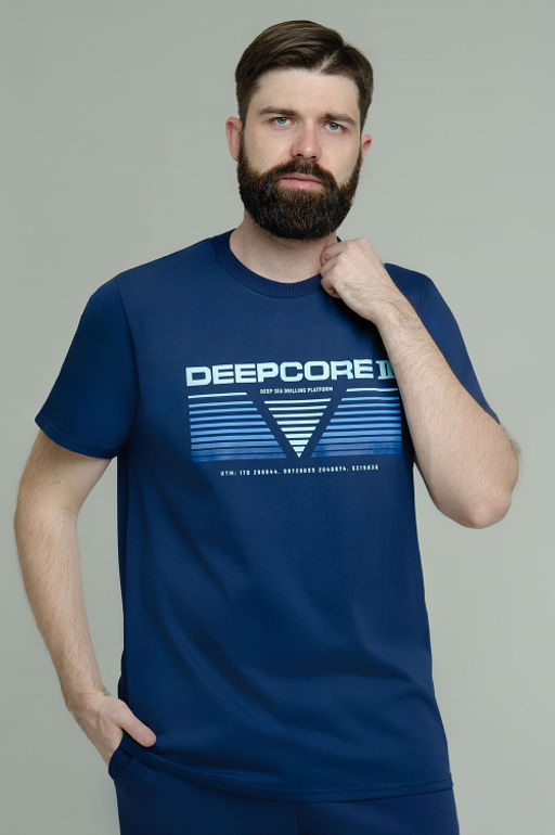 Арт. 61120 Футболка мужская 48-58 (6 шт) Цвет:темно-синий - Идеал фото 7