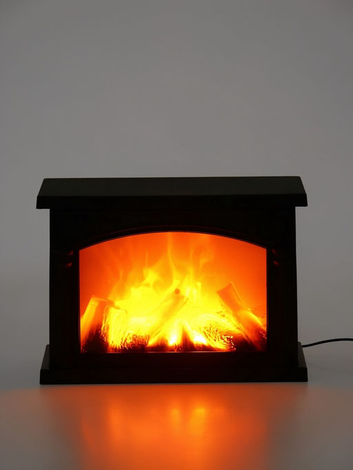 Камин электрический светодиодный, чёрный 27,5х11,5х19,5 см, (3хС, usb)