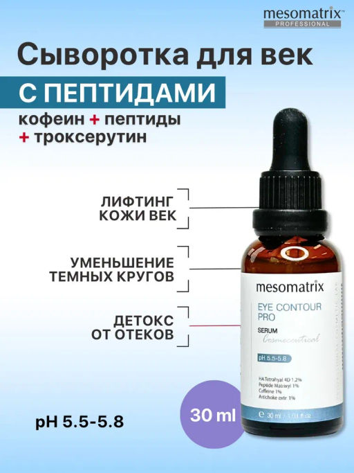 EYE CONTOUR PRO, сыворотка для век с увлажняющим, противоотечным и лифтинг-эффектом - Mesomatrix фото 5