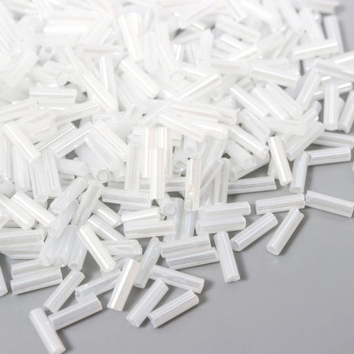 Стеклярус размер 6 мм «Белая устрица», 20 г