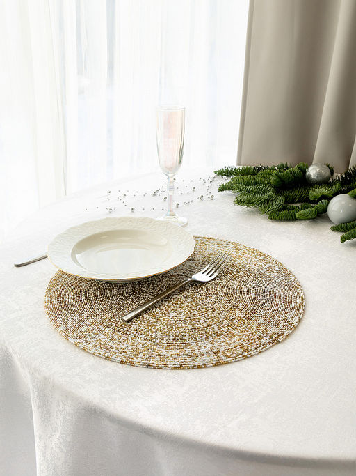 Салфетка сервировочная D35 белый бисер