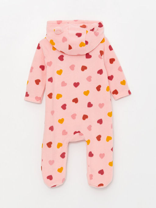 Kap??onlu Uzun Kollu Desenli K?z Bebek Tulum