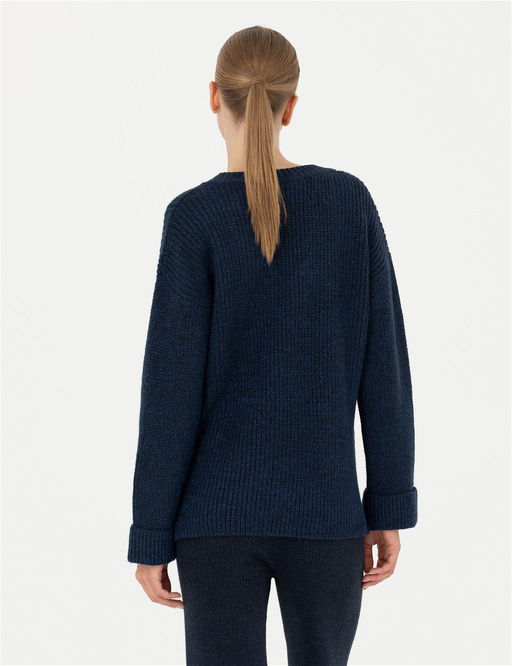 Lacivert Oversize V Yaka Kazak - Pierre cardin фото 5