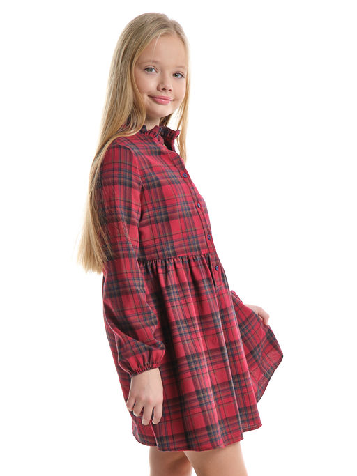 Платье для девочки нарядное детское праздничное UD 8077 красная клетка - Mini maxi фото 5
