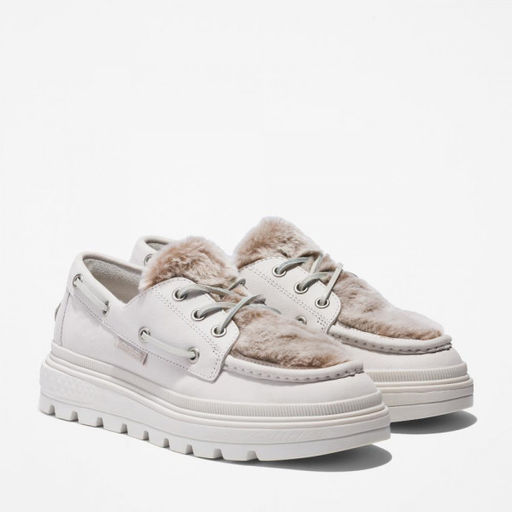 Женские мокасины Timberland Ray City Boat Shoe 3 Eye Shearling белые фото 7