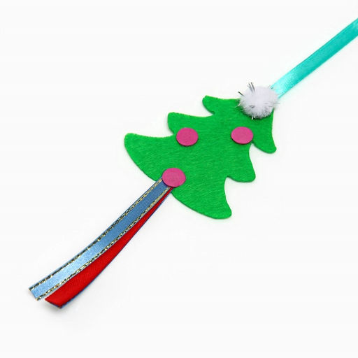 Дразнилка-удочка на деревянной палочке для кошек, зелёный, - Пижон фото 8