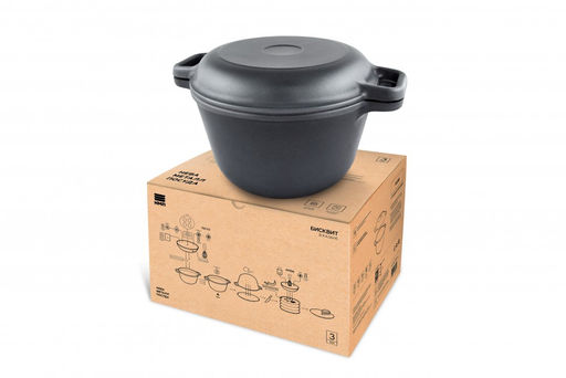 Кастрюля-казан с крышкой-сковородкой 3л, арт. 6830, НЕВА