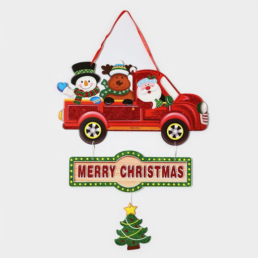 Новогоднее украшение настенное Дед мороз с друзьями, подвеска, 49,5х39,5 см