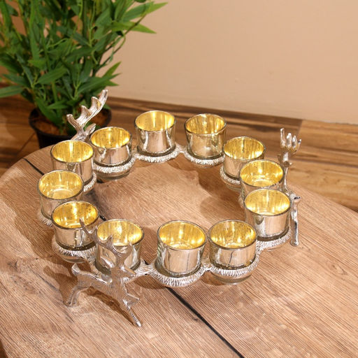 Подсвечник на 12 свечей «12 месяцев», 37×37×14 см, алюминий