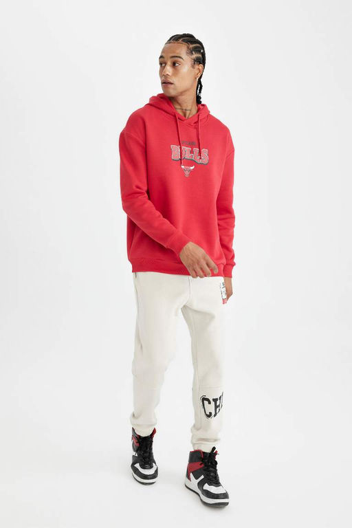 DeFactoFit Толстовка свободного покроя с капюшоном NBA Chicago Bulls  фото 2