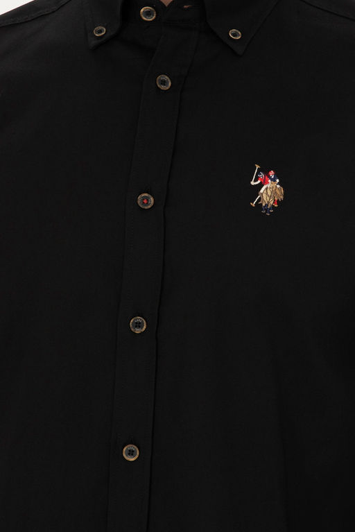 Мужская черная базовая рубашка с длинным рукавом - U.s. polo assn фото 7
