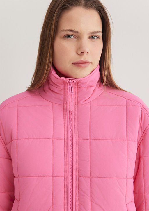 Dik Yaka Pembe Sisme Mont - Mavi фото 6