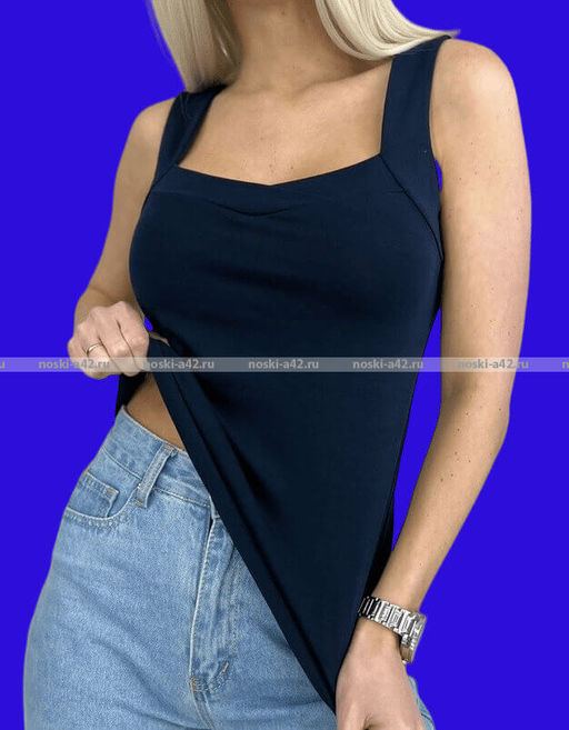 Цена за 1 шт. Майки женские Miss Emma Турция широкие бретели арт. 10023 СИНИЕ