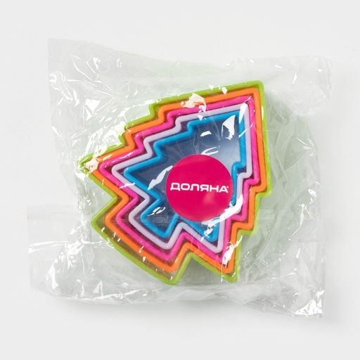 Формы для печенья новогодние Доляна Ёлочка, набор 5 шт., пластик, разноцветные