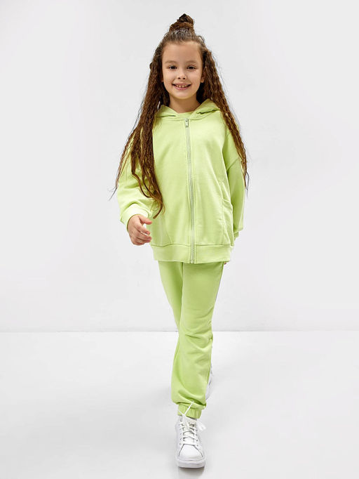 Брюки-джоггеры для девочек в бледно-лаймовом цвете - Mark formelle фото 5