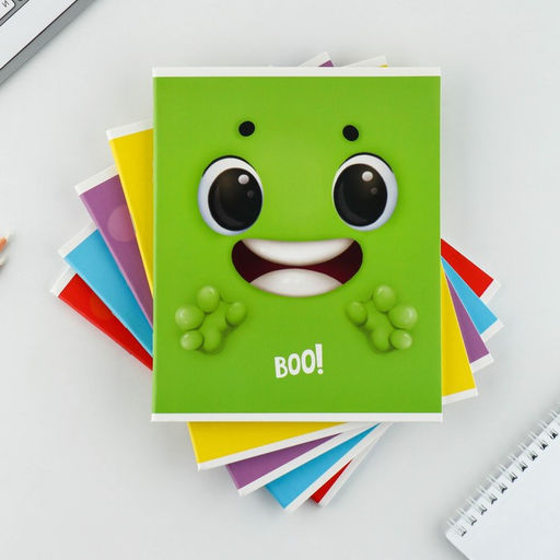 Тетрадь А5, 48 л на скрепке МИКС Boo!, обложка мелованный картон 230 гр., внутренний блок №1, в клетку 80 гр., белизна 96% - Artfox study фото 16