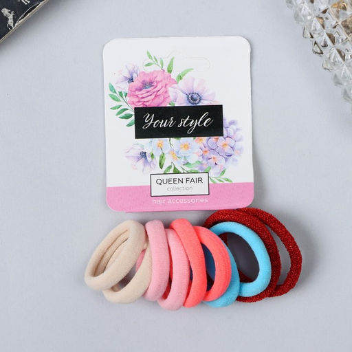 Цена за 6 шт. Резинки для волос «Синди», набор 10 шт., блеск эффект, 2.5 см