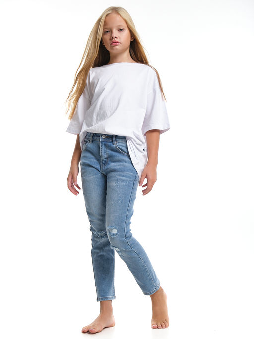 Джинсы синие для девочки 33-1062 синий - Mini maxi фото 20