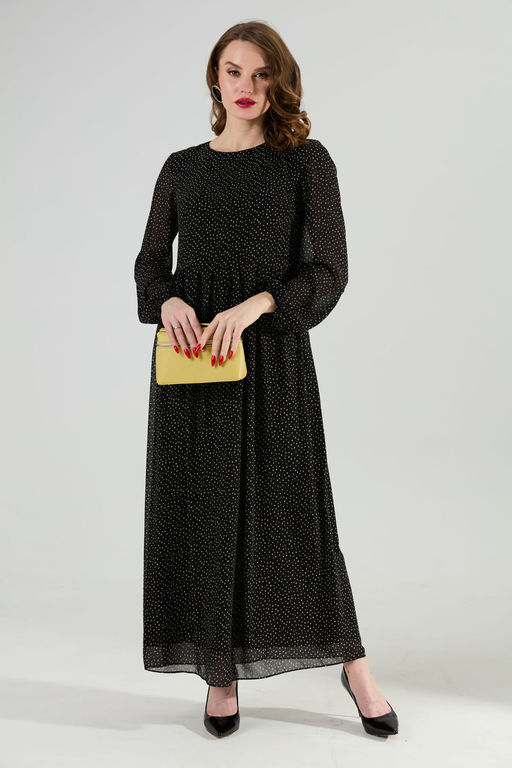 Платье NIKVA н801-10 чёрный в горошек  фото 5