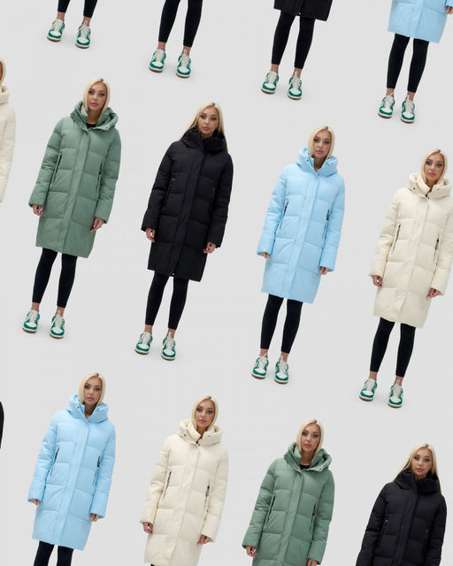 Куртка зимняя женская с капюшоном удлиненная стеганная зеленого цвета 9629Z - Mtforce фото 2