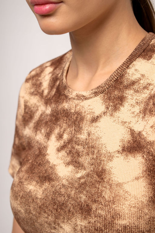 Арт.3203/1 Футболка женская 42-48 (4 шт) Цвет:бежевый,коричневый - Калинка фото 3