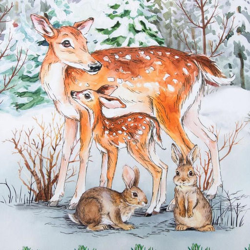 Полотенце Олени ТМ Этель: Новогодний лес, 40 67 см, 100 % хлопок, саржа, 190 г/м  фото 3