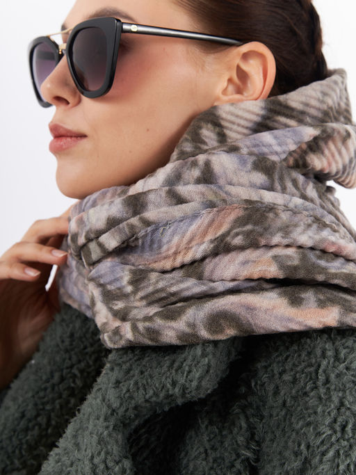 Большой, мягкий, тонкий и очень нежный двусторонний палантин с рисунком - Tantino фото 7