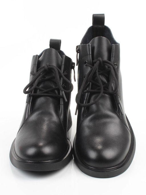 01-M43-18 BLACK Ботинки демисезонные женские (натуральная кожа)