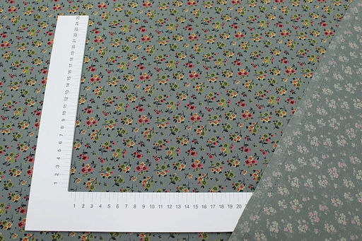 Штапель Премиум Воздушные букетики цв.т.голубая ель, ш.1.45м, вискоза-100%, 120гр/м.кв - Купава фото 9