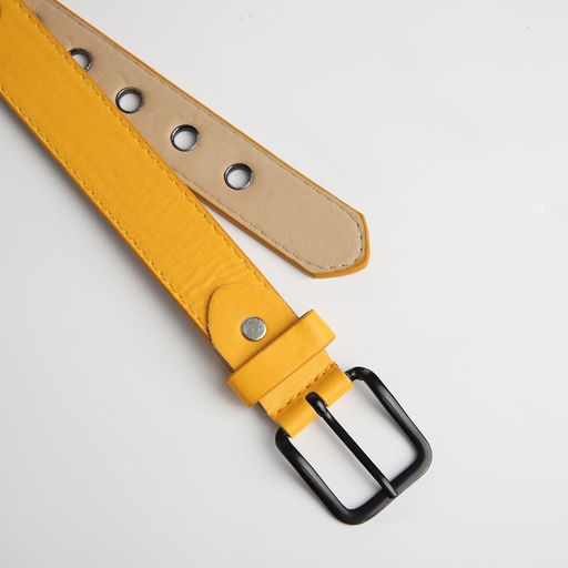 Ремень женский, ширина 3 см, люверсы, пряжка металл, винт, цвет жёлтый - Simaland фото 3