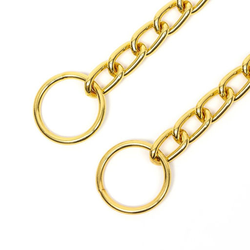 Ошейник - удавка металлический однорядный, 55 см, толщина проволоки 2,5 мм, золотистый - Пижон фото 3